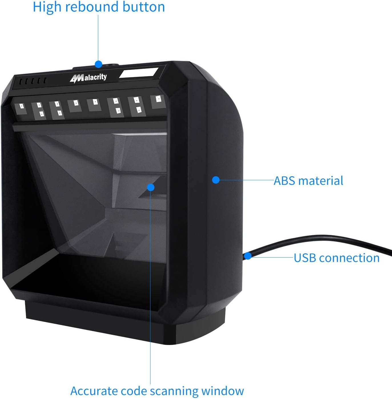 Black Omnidirectional USB Wired Barcode Scanner P83534