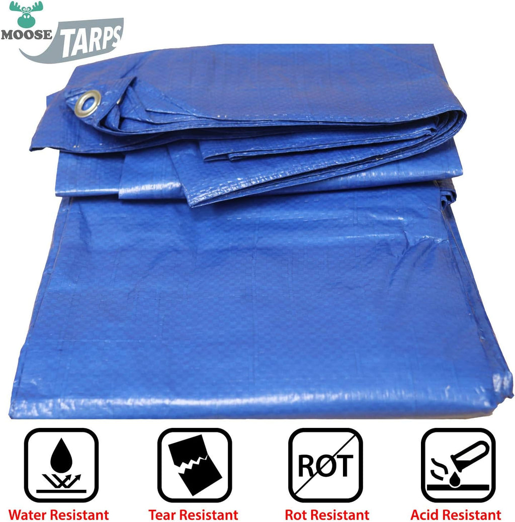 30' x 40' Water Resistant Blue/Silver Tarp Y7293