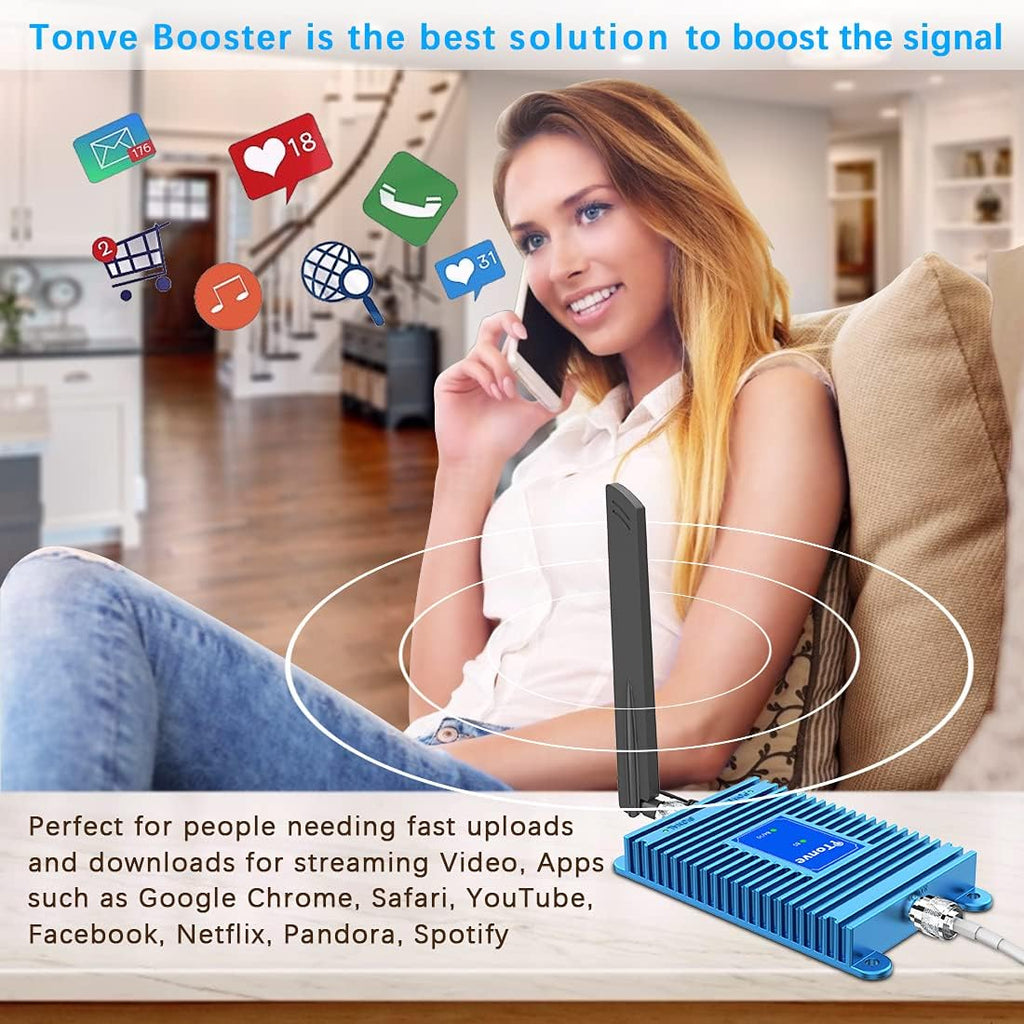 Cell Phone Signal Booster for Home Office, Band 4/5/10/66, FCC Approved I839