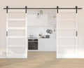36''×84'' Frosted Glass Barn Door x 2 with Hardware Kit L6544