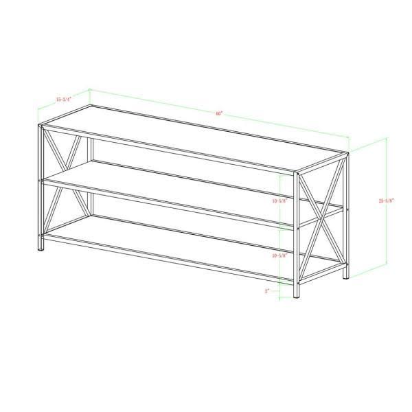 Grey Wash Metal and Wood Media Bookshelf O7267