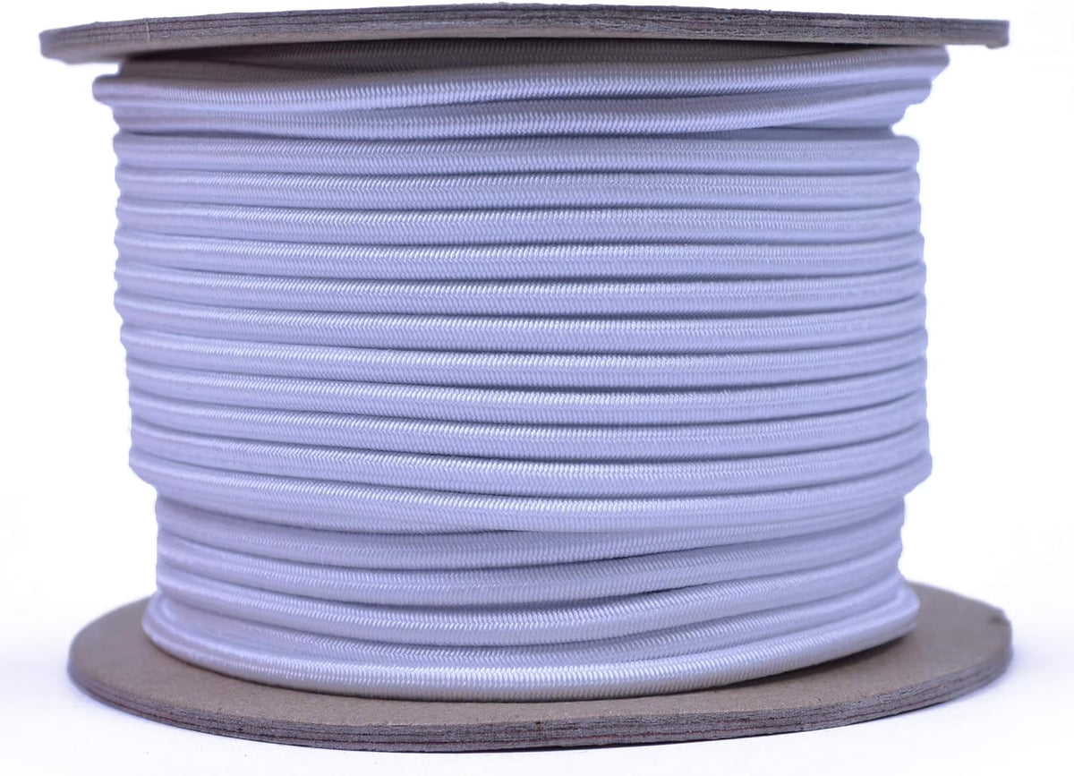 White 1/8 Inch Shock Cord 100 Foot Spool A1551