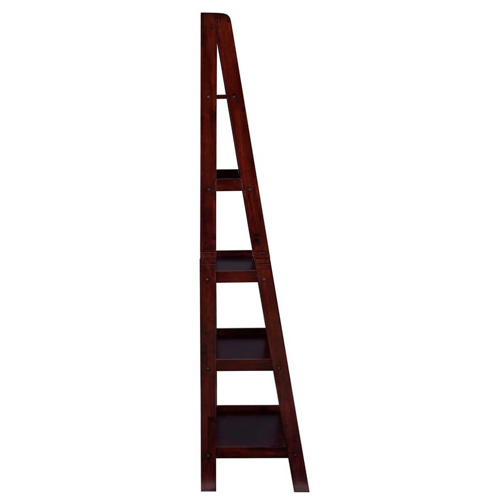 5-Shelf Wood Ladder Bookshelf in Espresso L430913