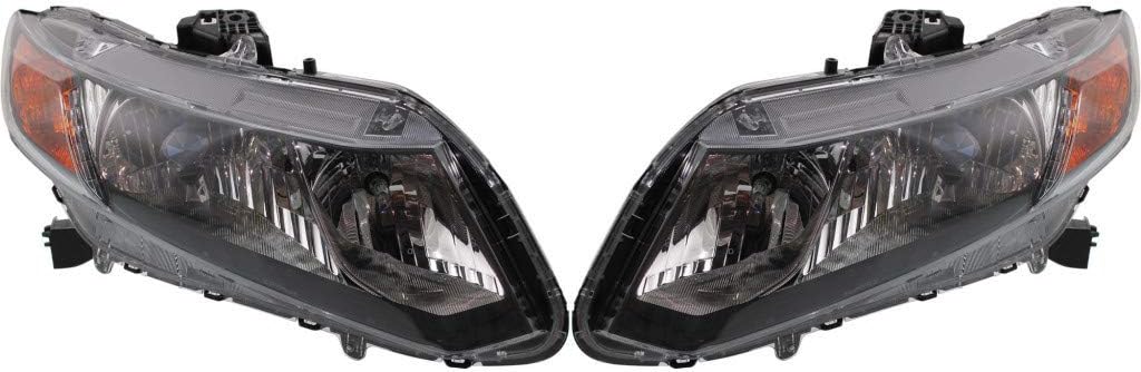 Headlight Assembly Pair for Honda Civic 2012 2013 C90634