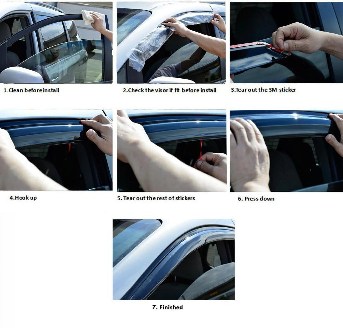 Acrylic Window Visor Sun Rain Deflector Guard T763