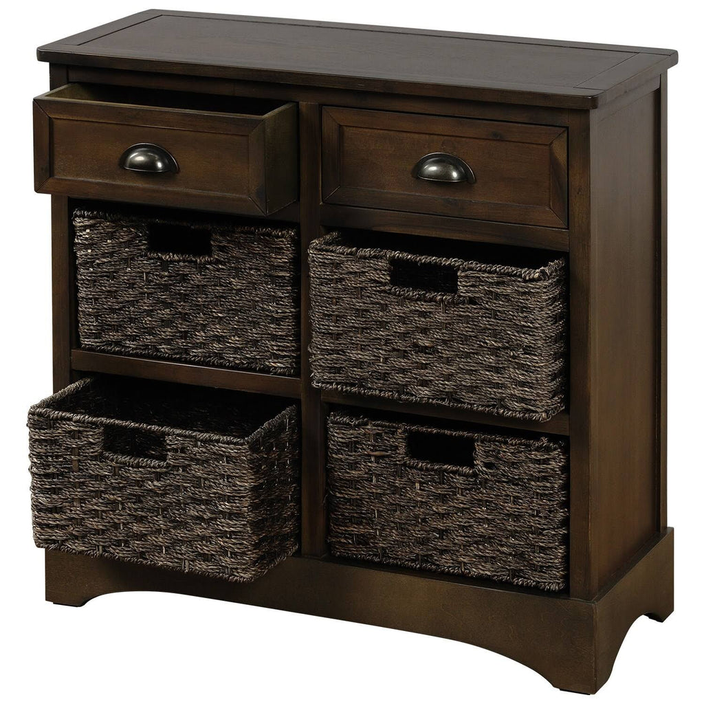 Rustic Storage Cabinet with Baskets M247027