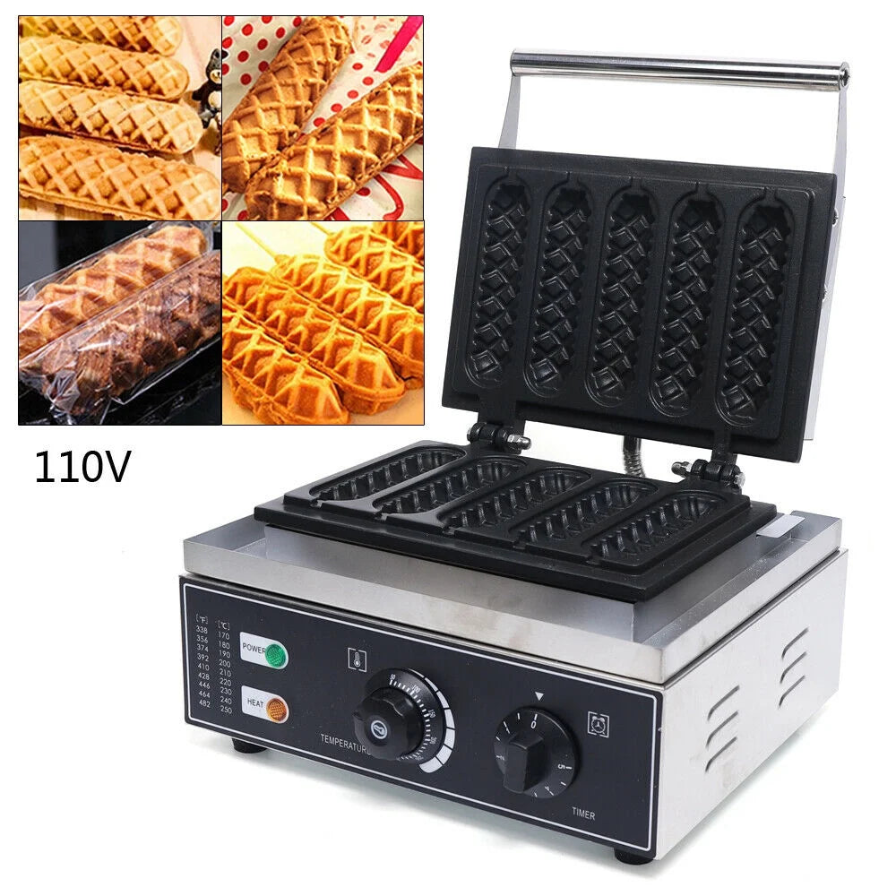 5 Grooves Non-Stick Electric Waffle Maker Machine W8670