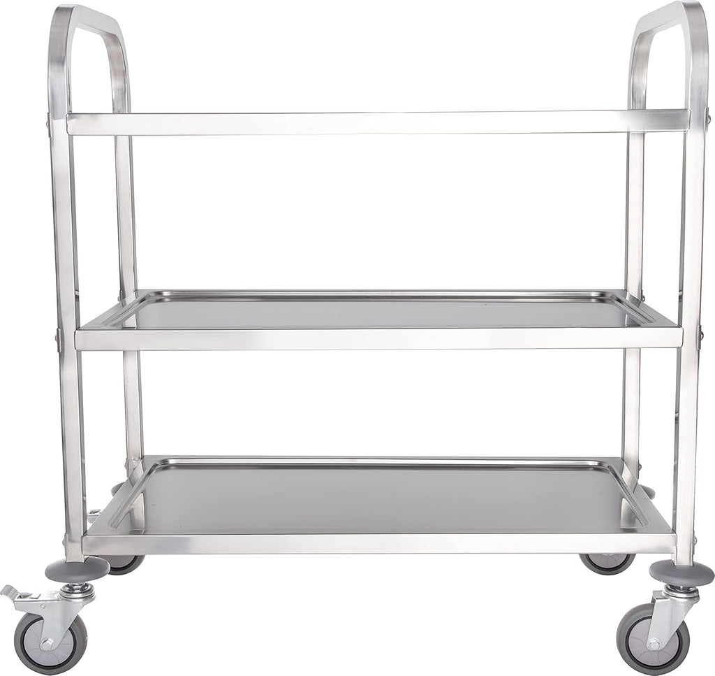3 Shelf Stainless Steel Utility Cart, 400 Pound Capacity I1094