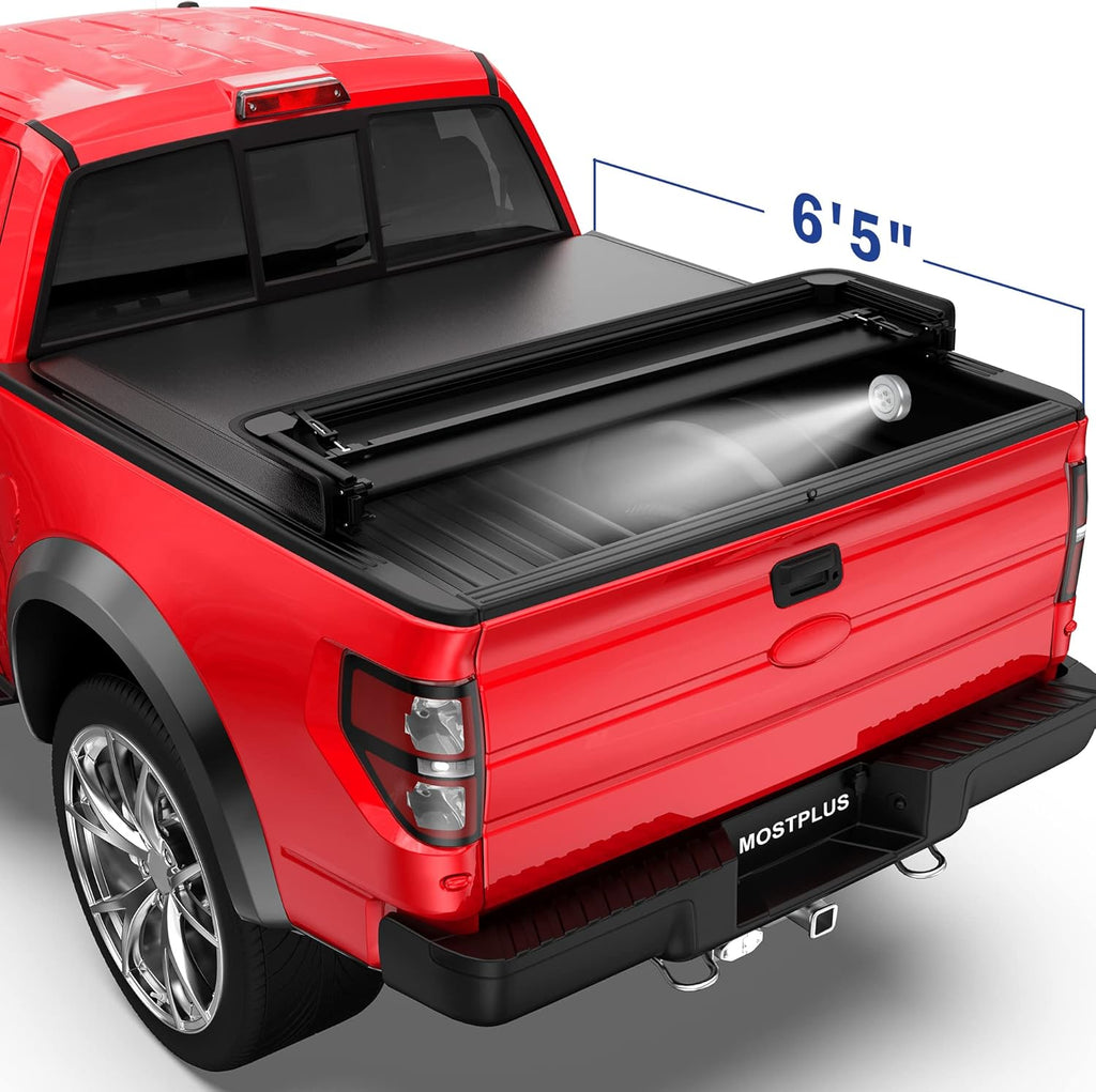 Quad Fold Soft Folding Truck Tonneau Cover for Ford F150 Styleside 5.5 FT W824151