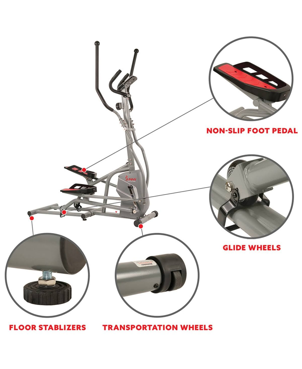 Gray Magnetic Elliptical Trainer U649043