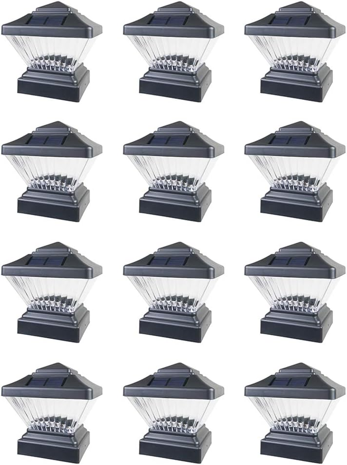12 Pack White Solar LED Post Cap Light K147
