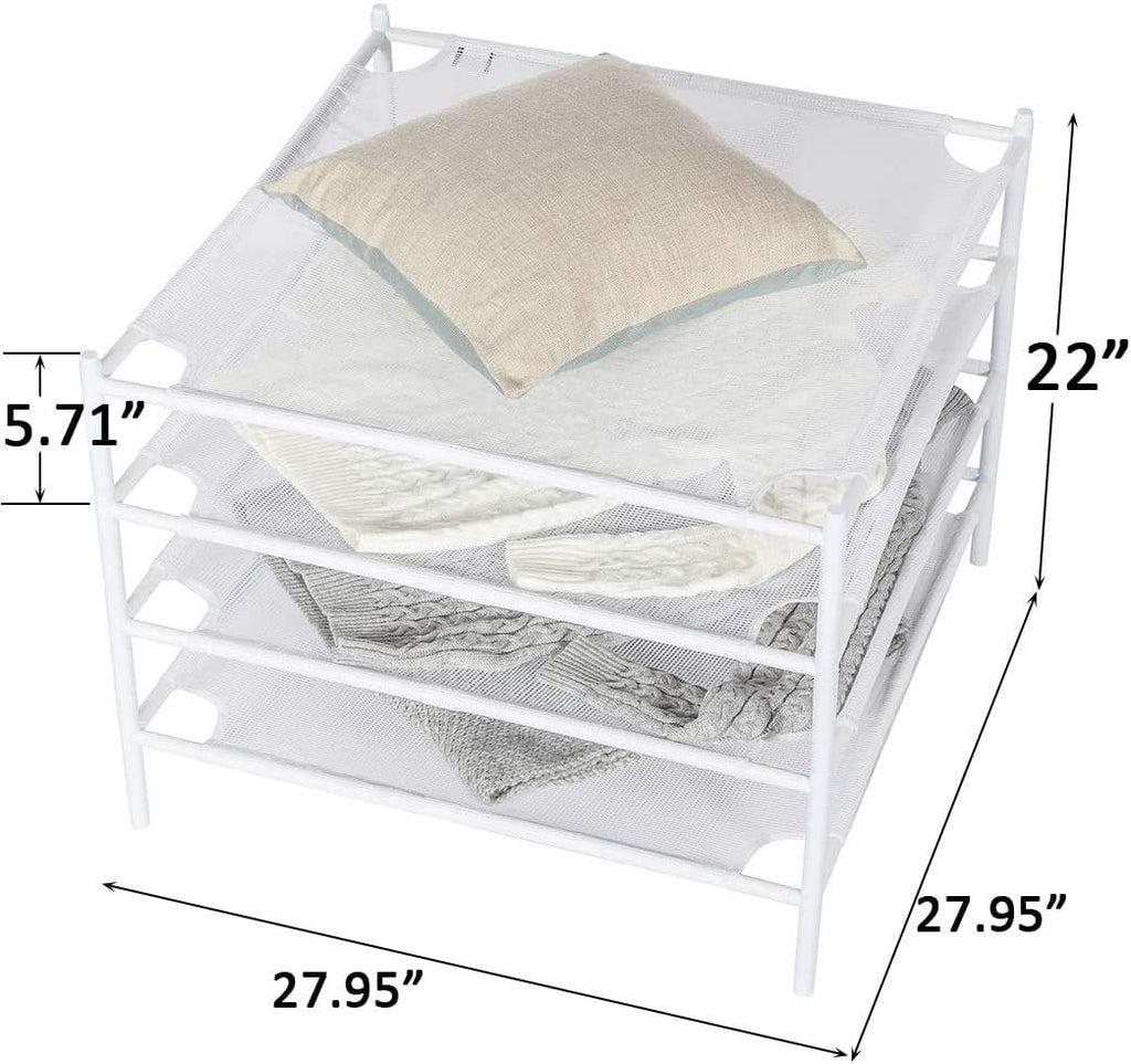 White 4-Pack Stackable Mesh Laundry Drying Rack H114091