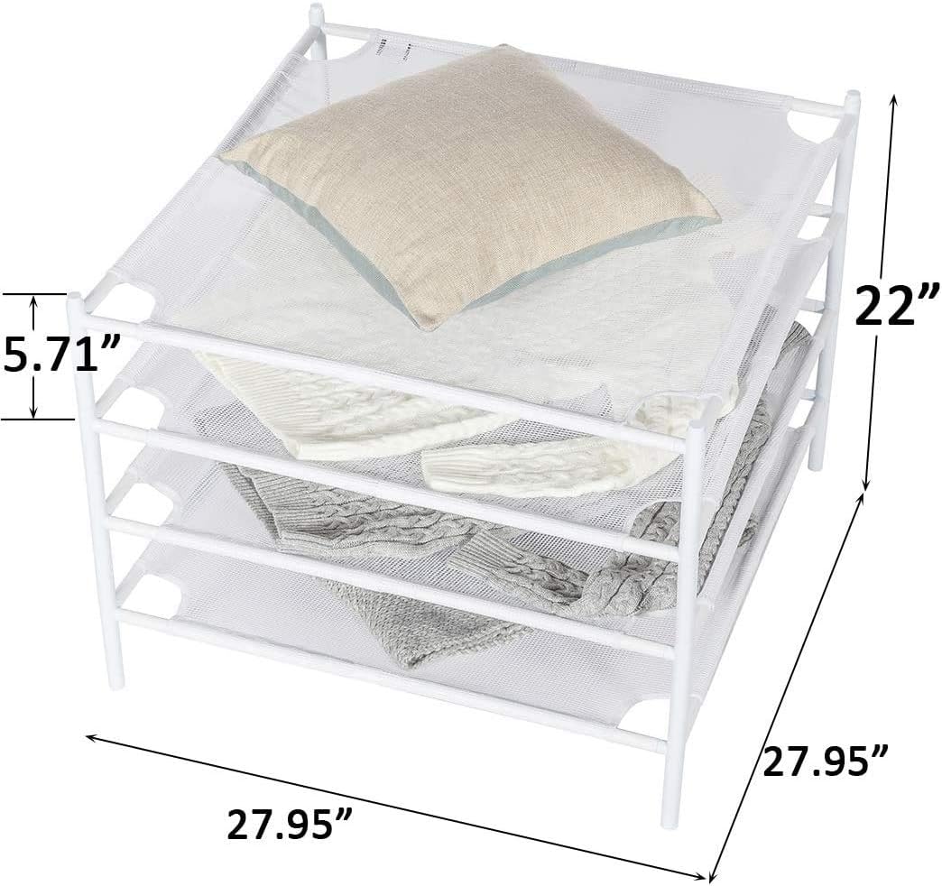 White 4-Pack Stackable Mesh Laundry Drying Rack H114091