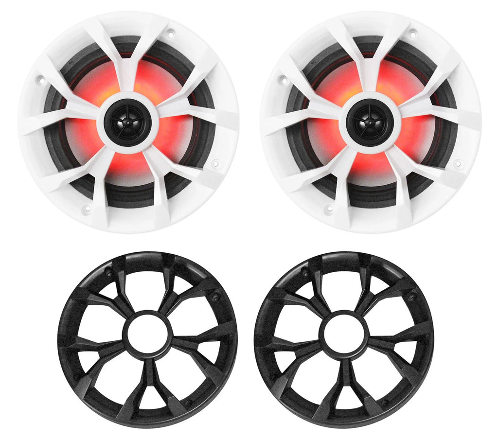 6.5" 700w Marine Wakeboard LED Speakers Receiver Amplifier Amp Kit F5400