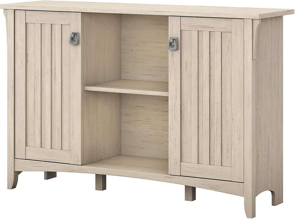 Antique White Accent Storage Cabinet with Doors E46387