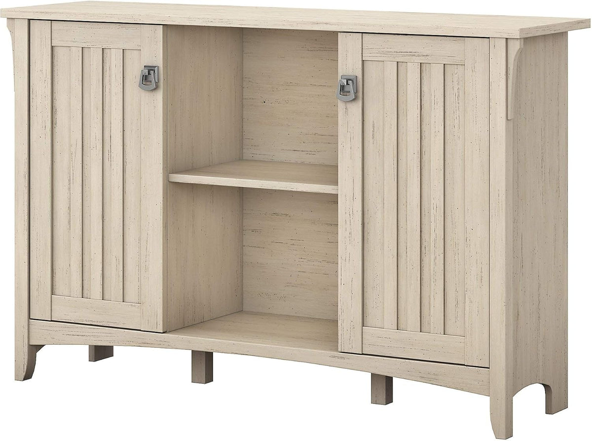 Antique White Accent Storage Cabinet with Doors E46387