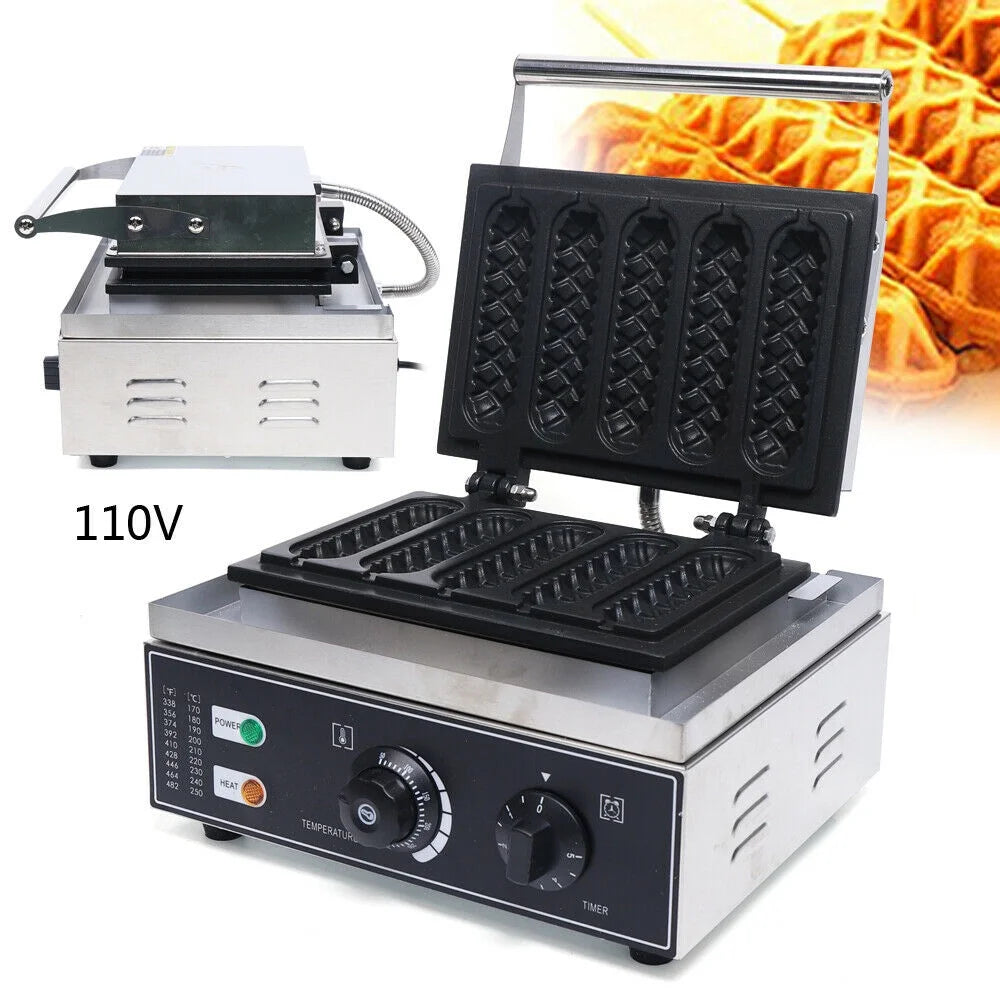 5 Grooves Non-Stick Electric Waffle Maker Machine W8670