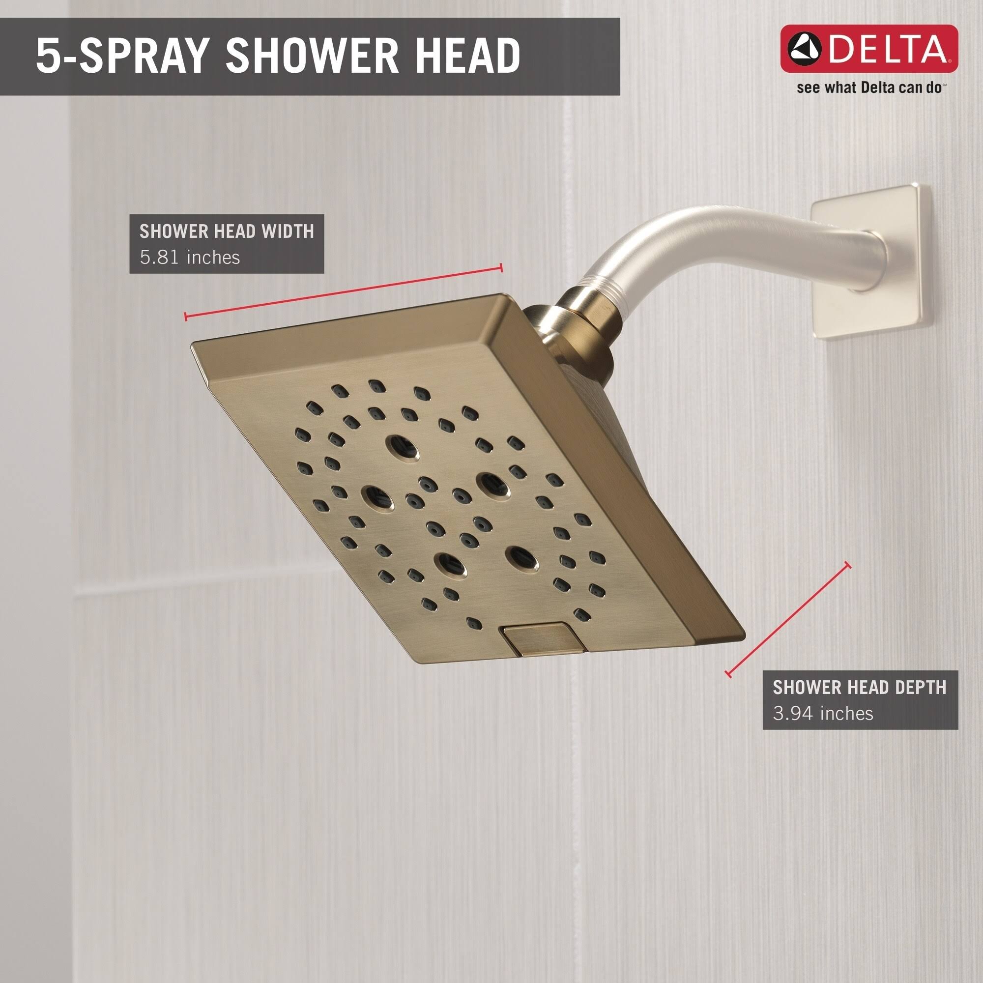Champagne Bronze Raincan Shower Head V890489