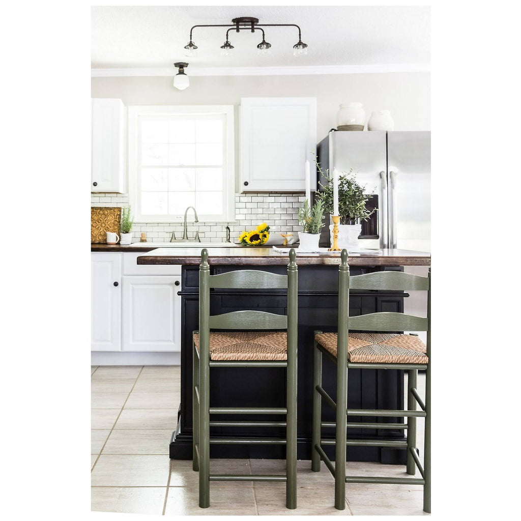 Coastal Green Wood Ladderback Barstool B72335