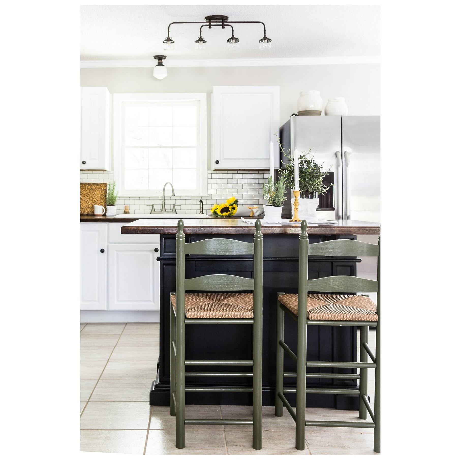 Coastal Green Wood Ladderback Barstool B72335