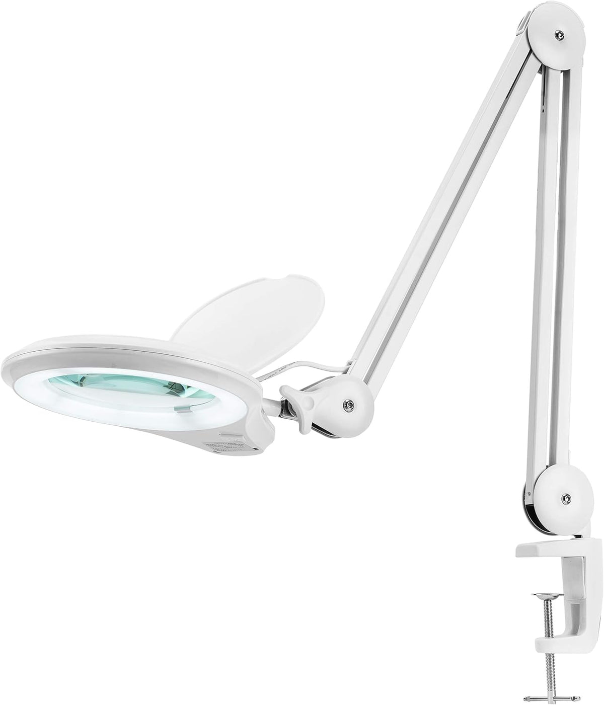 Magnifying Lamp with Clamp, 5 Diopter, Dimmable, Silver O331