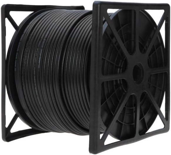 250FT Black Bulk Siamese RG59/U Cable, 20AWG + 18/2AWG, 95% Shielding, CCTV Video Wire Pack of 2 Z1590