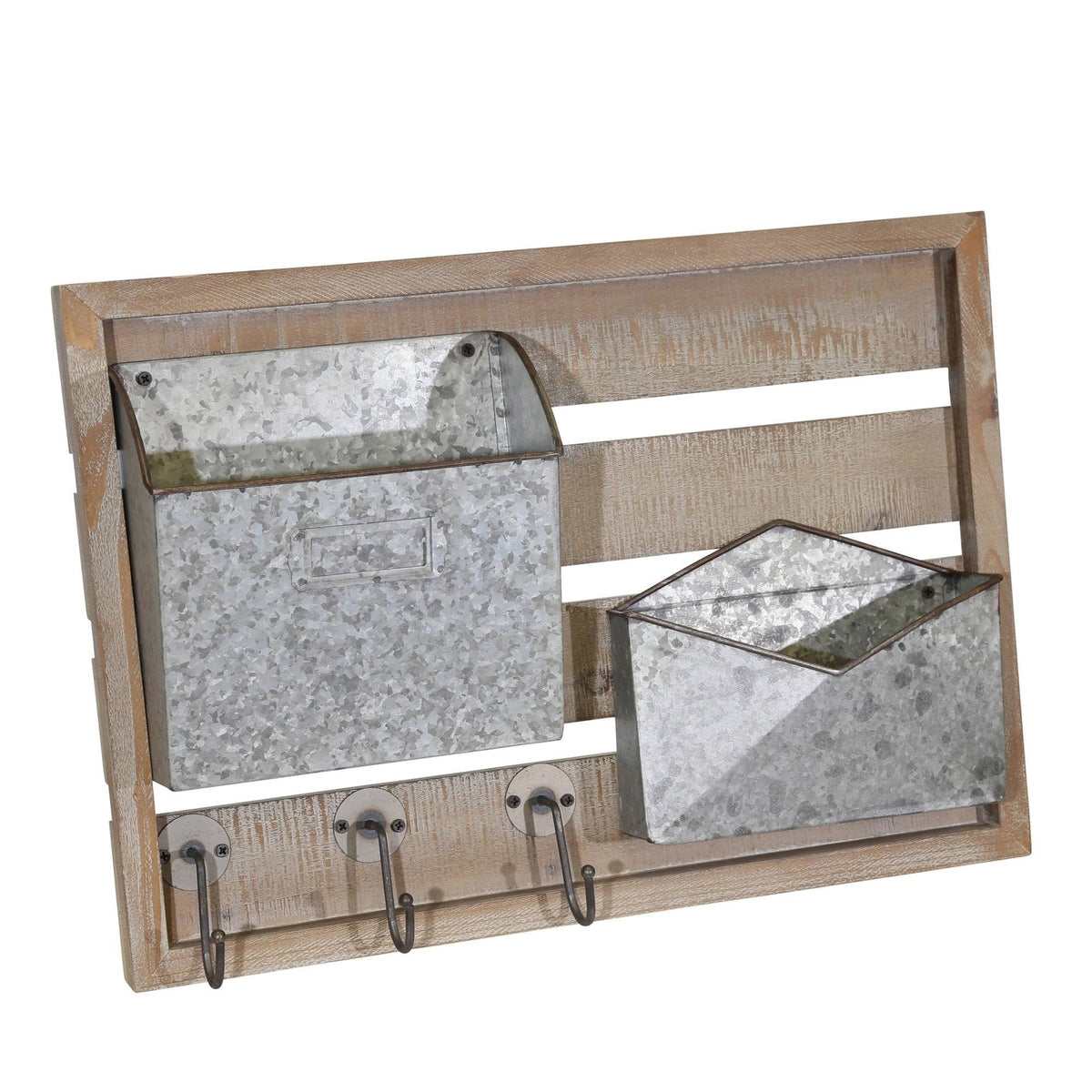 Wood and Metal Wall Mail Organizer M914176