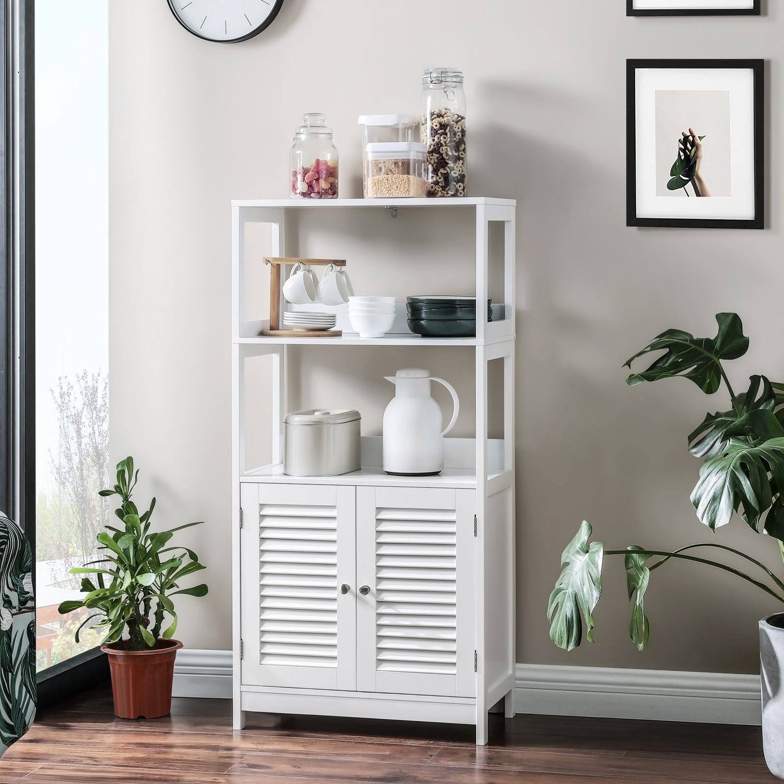 White Freestanding Tall Cabinet D785