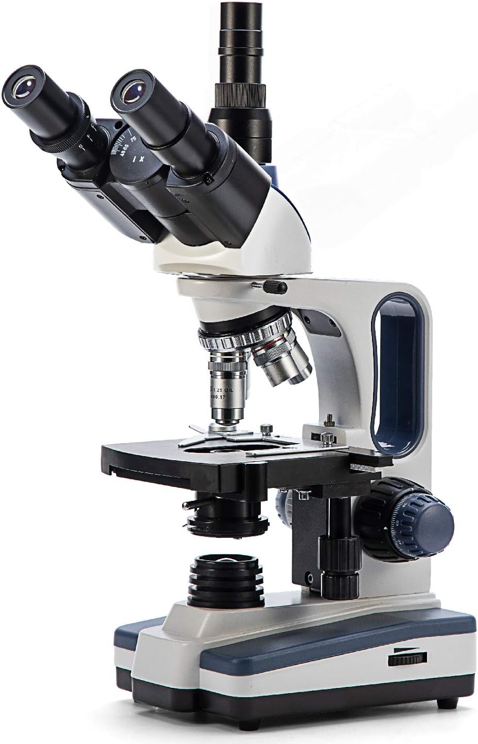Trinocular Compound Microscope, 40X-2500X Magnification, Two-Layer Mechanical Stage M96650
