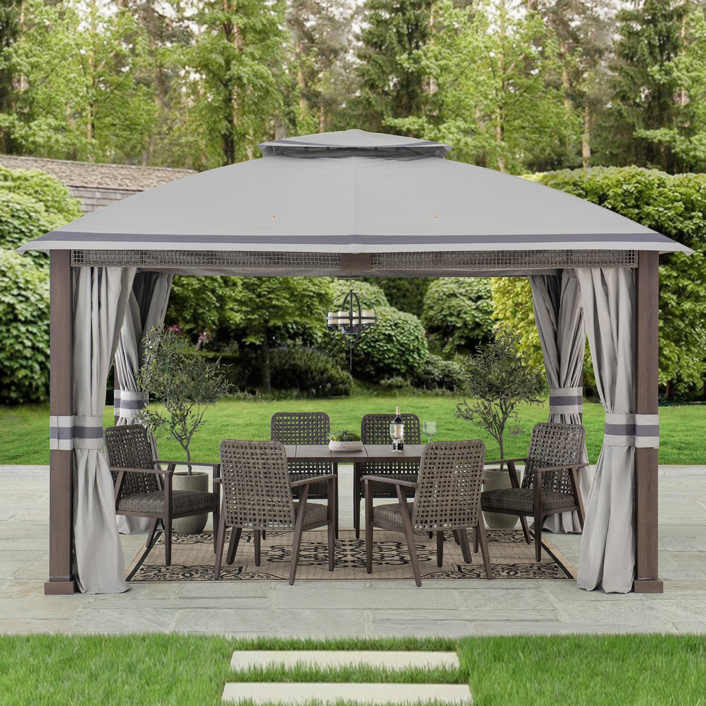 11' x 13' Gray Rectangle Soft-top Gazebo C76963