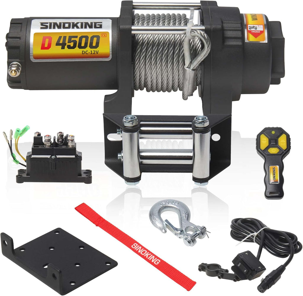 4500lb 12V UTV/ATV Winch with Rope, Wired and Wireless Control P96641