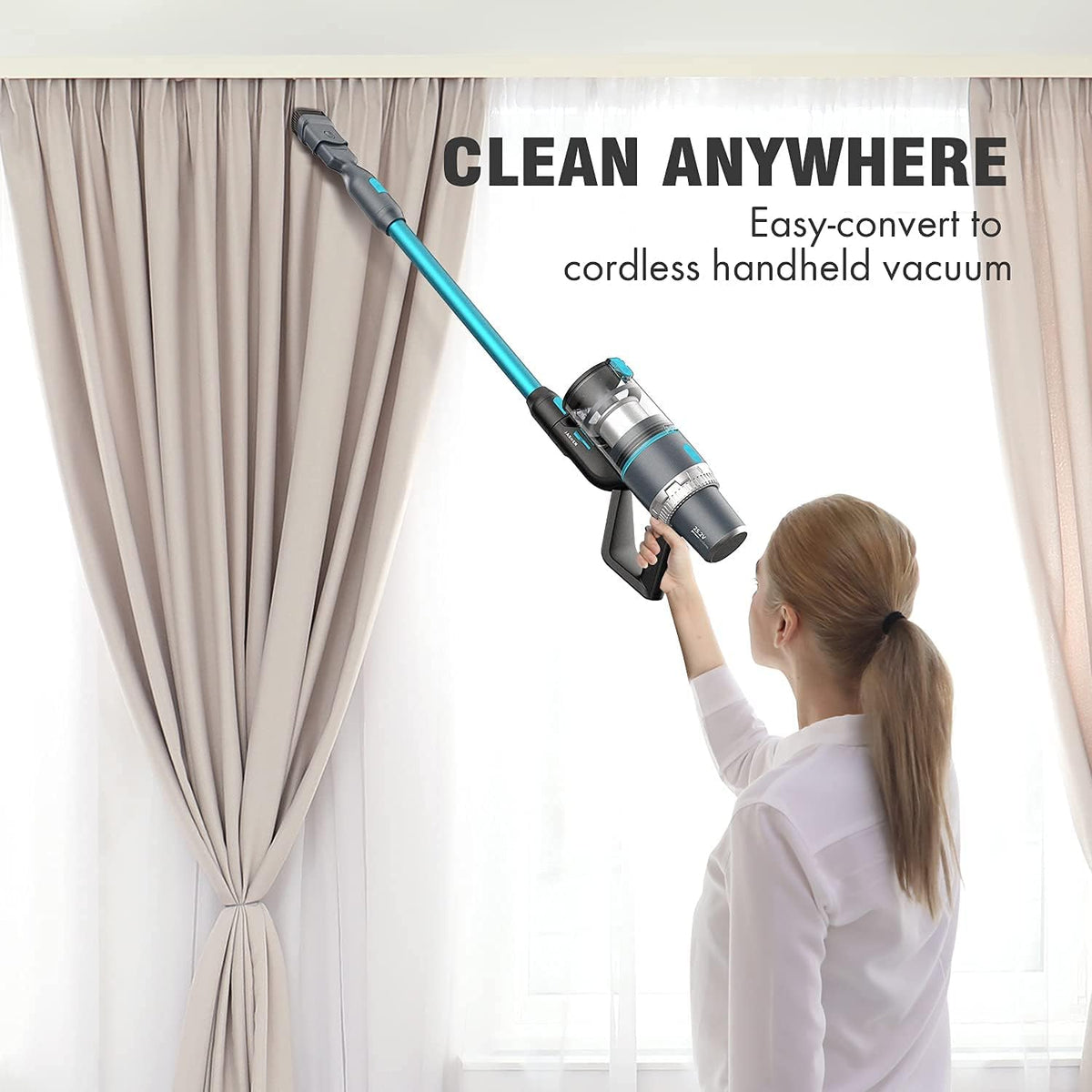 Cordless Vacuum Cleaner with Auto Mode, Lightweight Stick Vacuum, 350W Suction, 4-in-1 U14404
