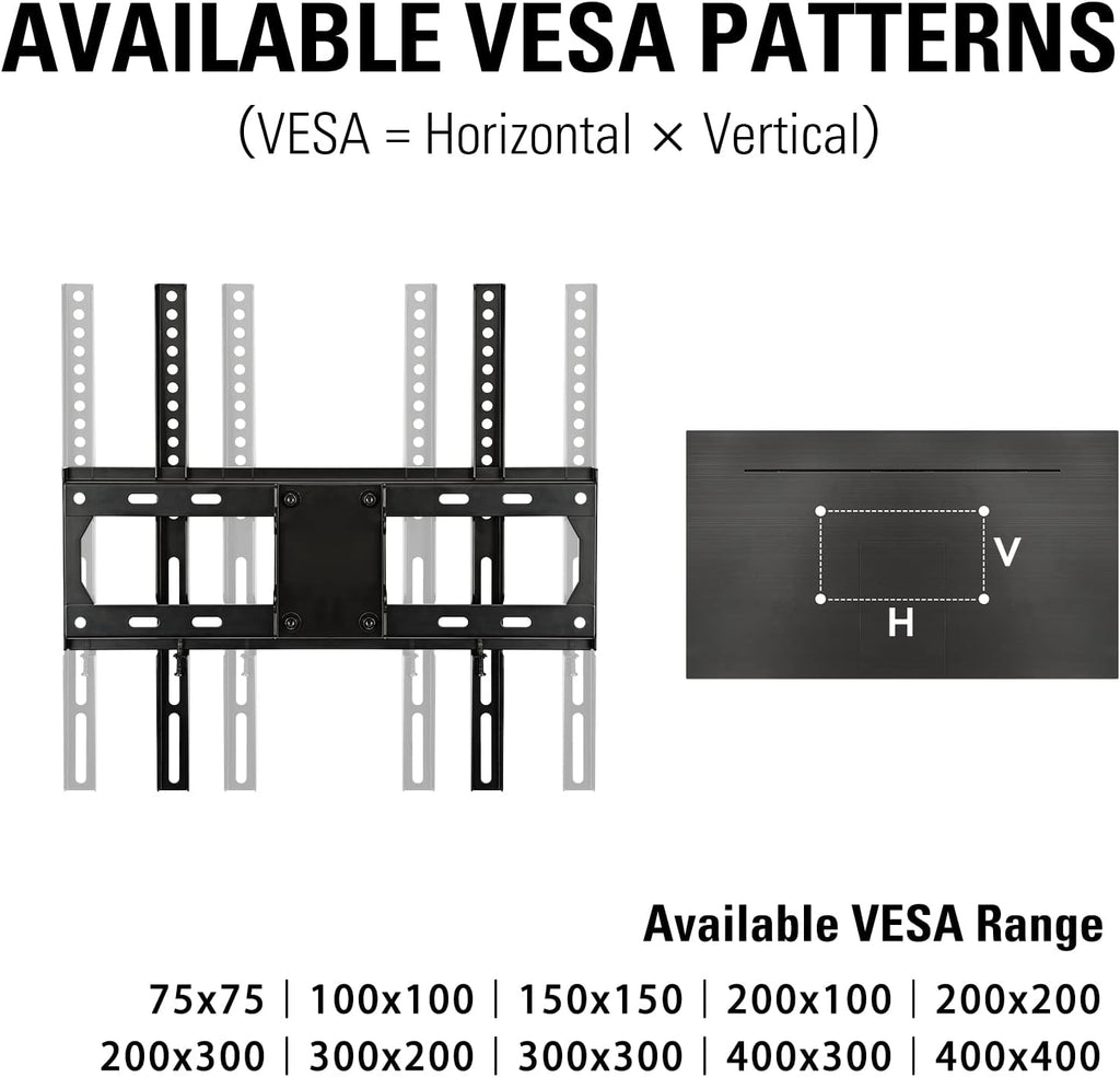 Full Motion TV Wall Mount for 26-55 Inch LED LCD Plasma Flat Screen TV, Swivel Articulating Dual Arms, VESA 400x400mm, 99 LBS, Pack of 2 H179548