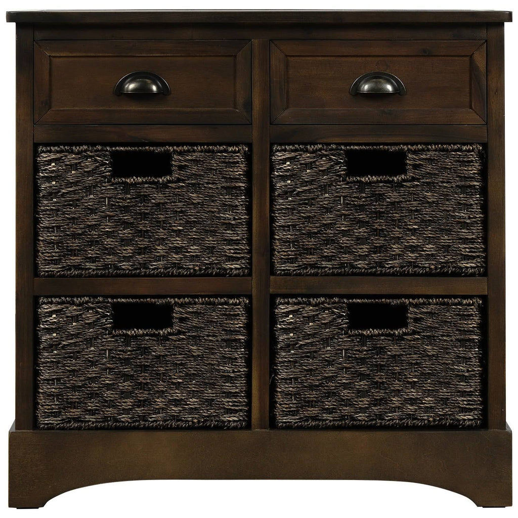 Rustic Storage Cabinet with Baskets M247027