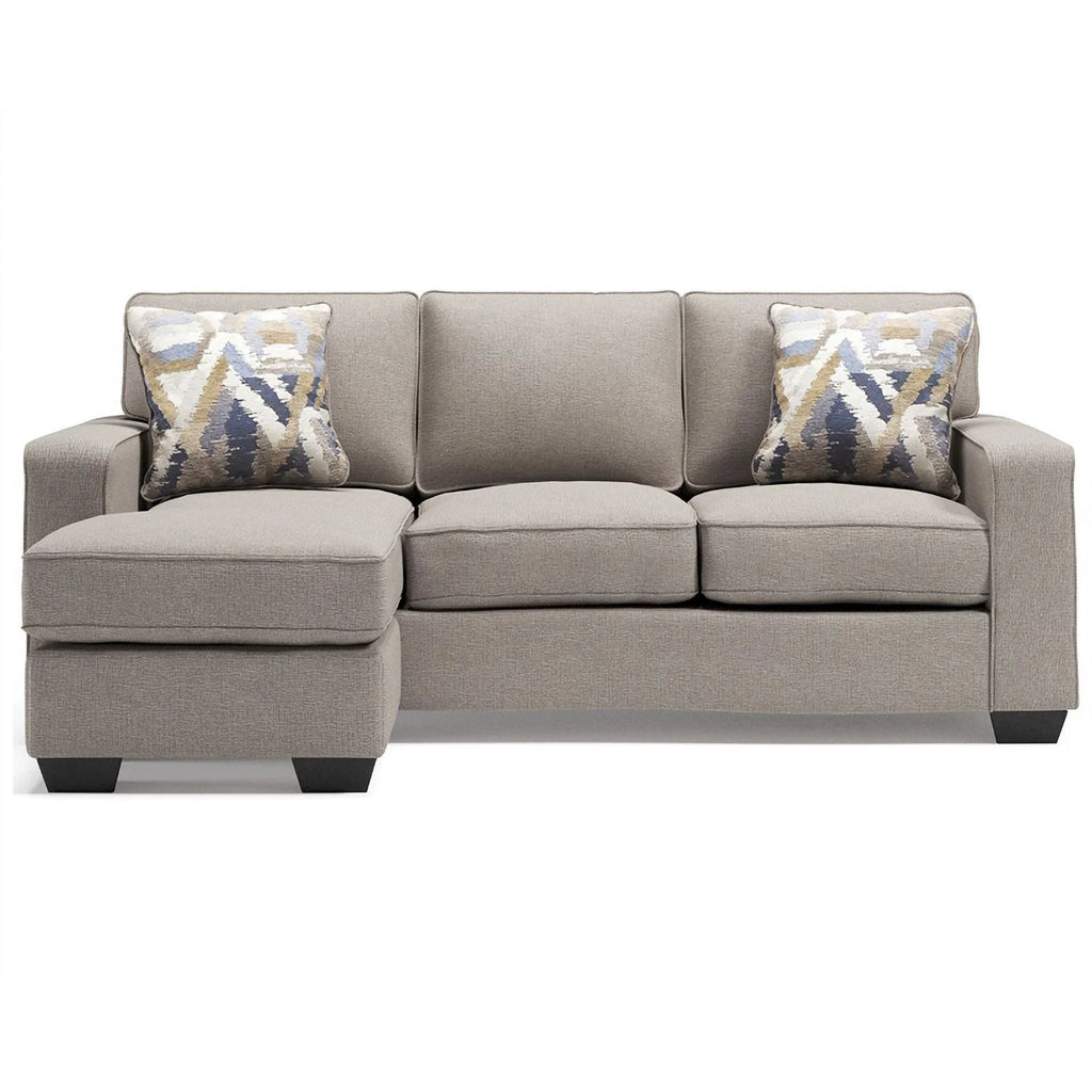Modern Fabric & Wood Sofa Chaise in Stone Light Gray L6649