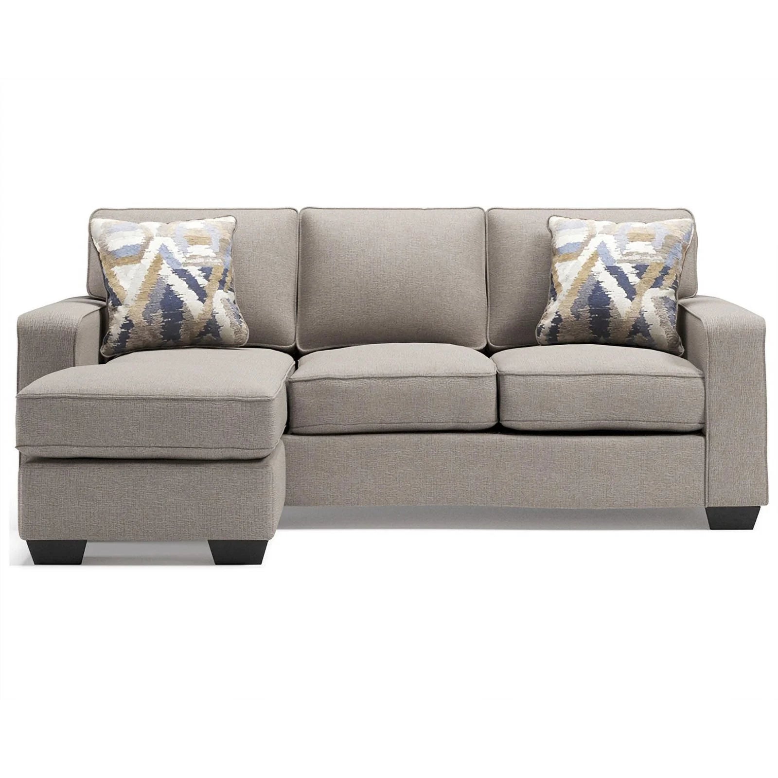 Modern Fabric & Wood Sofa Chaise in Stone Light Gray L6649