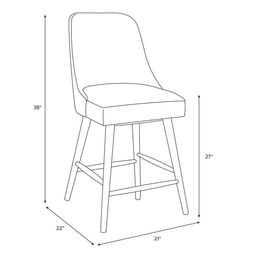 Modern Counter Height Barstool Talc Linen D647