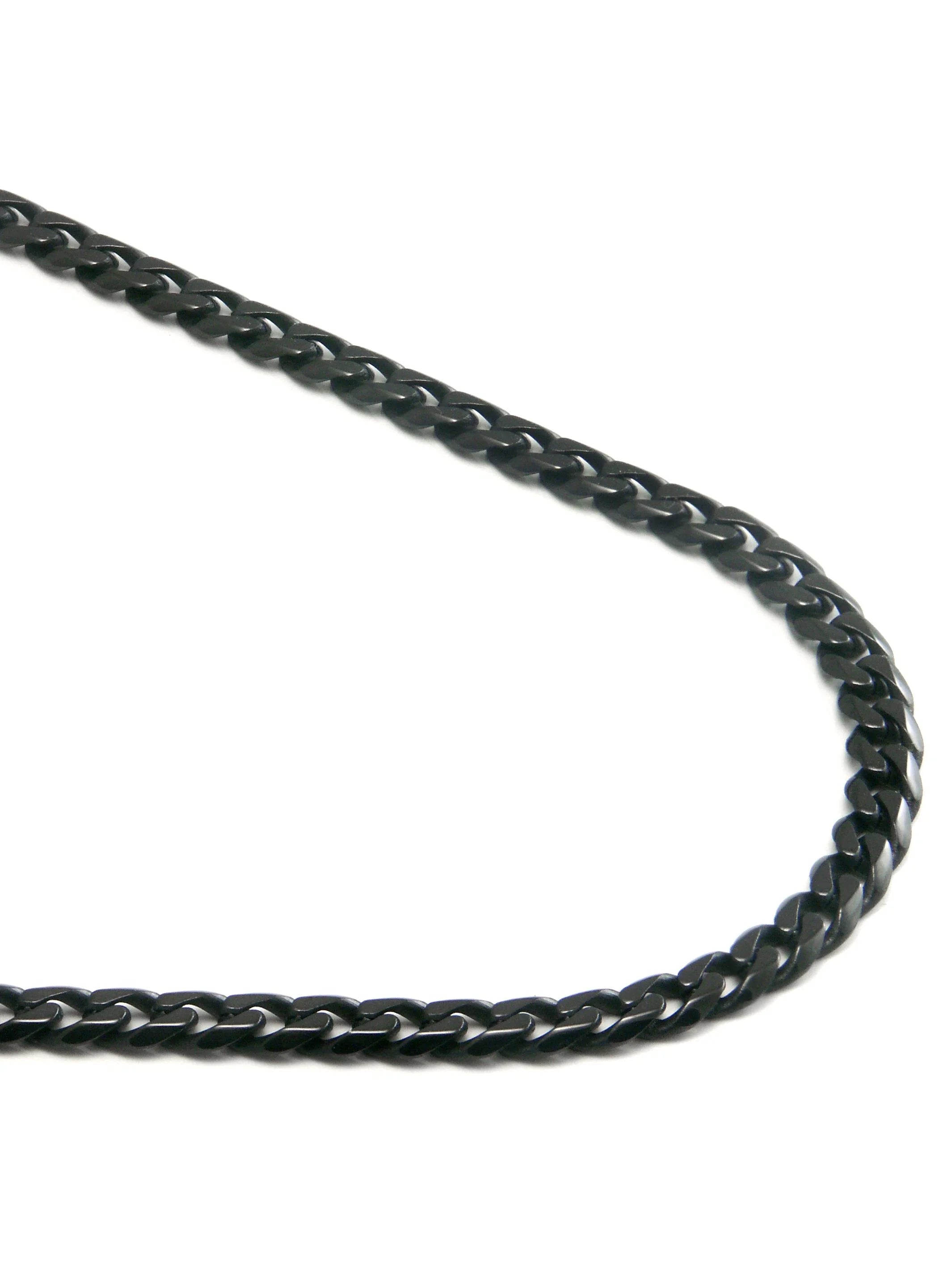 Black Titanium 4MM Curb Chain Necklace 24" N50097