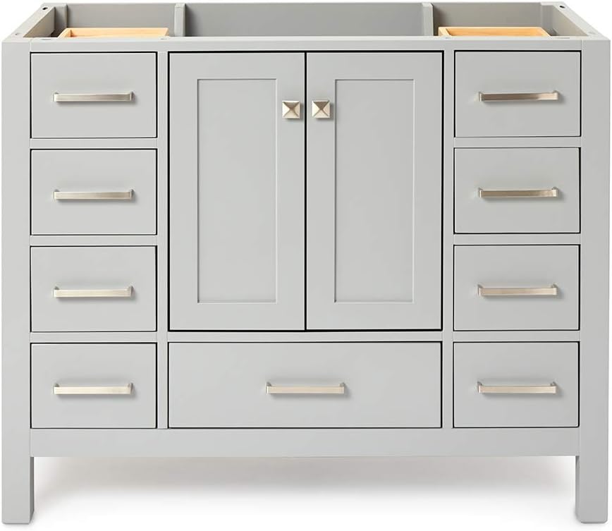 White Bathroom Vanity Base Cabinet with Single Sink, 2 Soft Closing Doors, 9 Drawers K72750