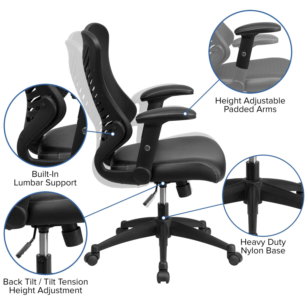 White Mesh Swivel Office Chair E780