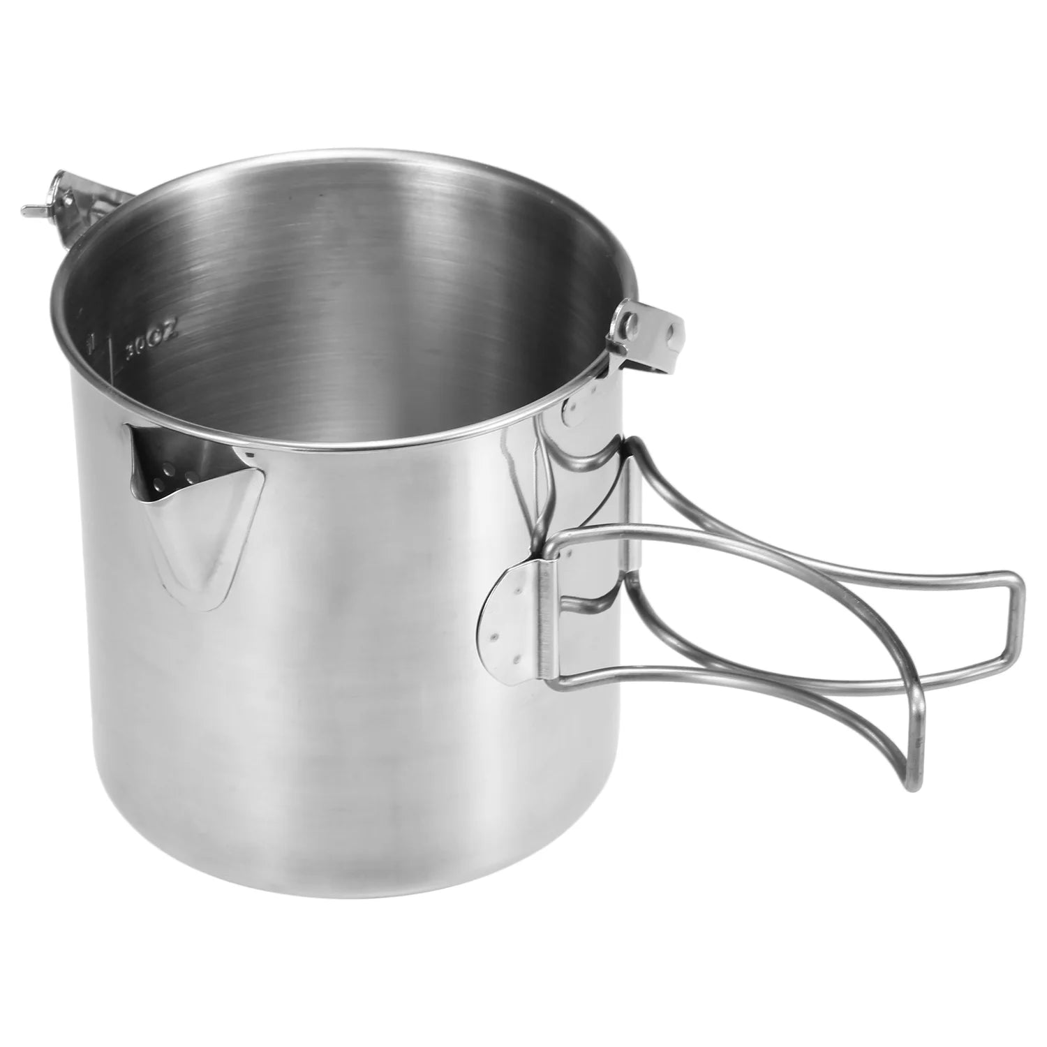 Stainless Steel 1L Camping Kettle with Foldable Handle Y659290