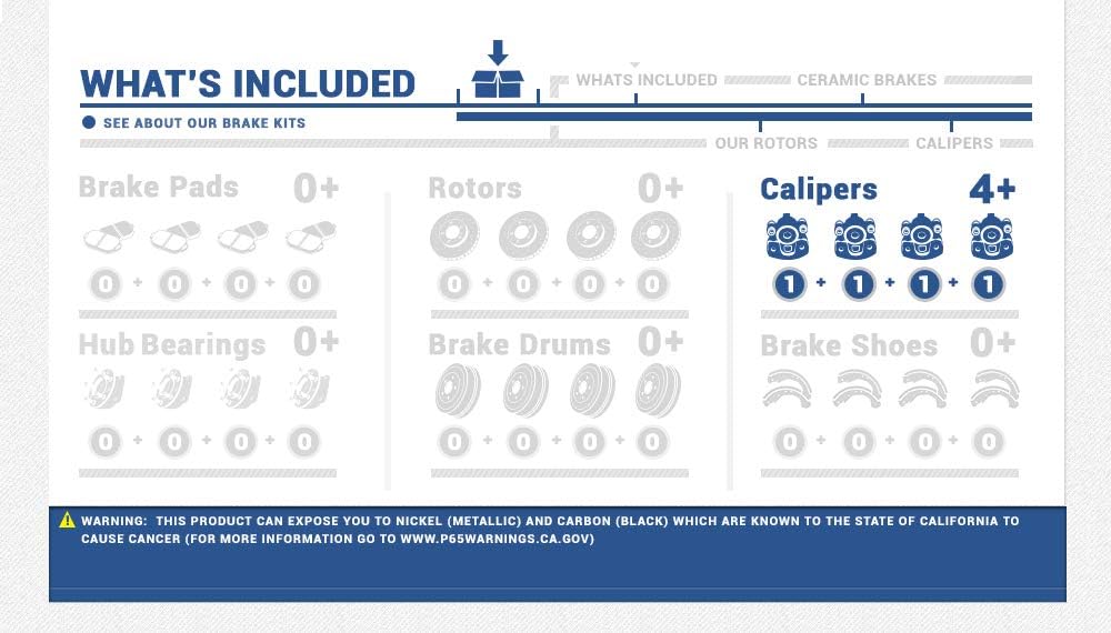 Premium Semi-Loaded Red Calipers Brake Kit F1323