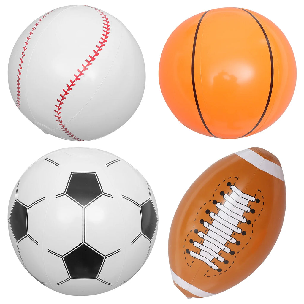 4pcs Inflatable Beach Ball Soccer Basketball Baseball T870