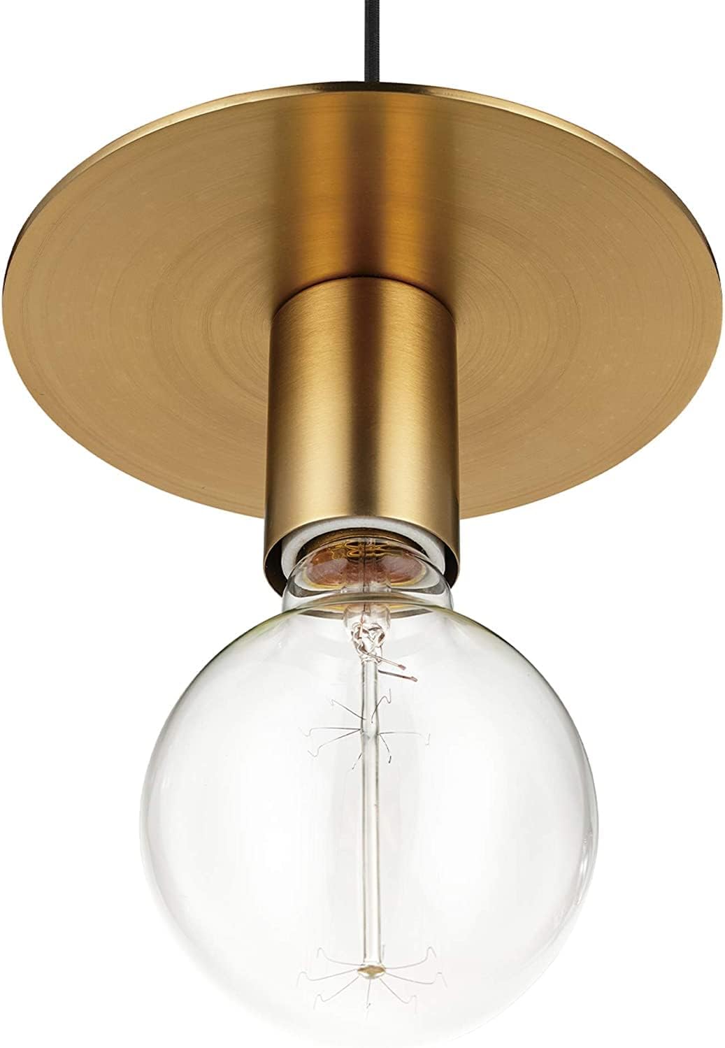 Matte Brass Gold Fabric Cord Plug-in Pendant Lighting A829