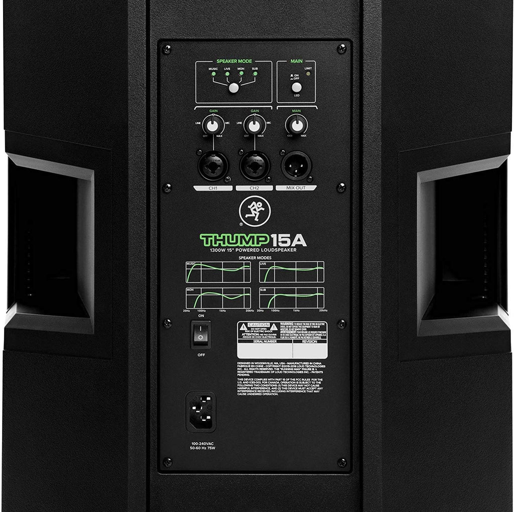 1300W 15 Powered Loudspeaker (Pair) with Steel Speaker Stand and XLR-XLR Cable, Black D78473