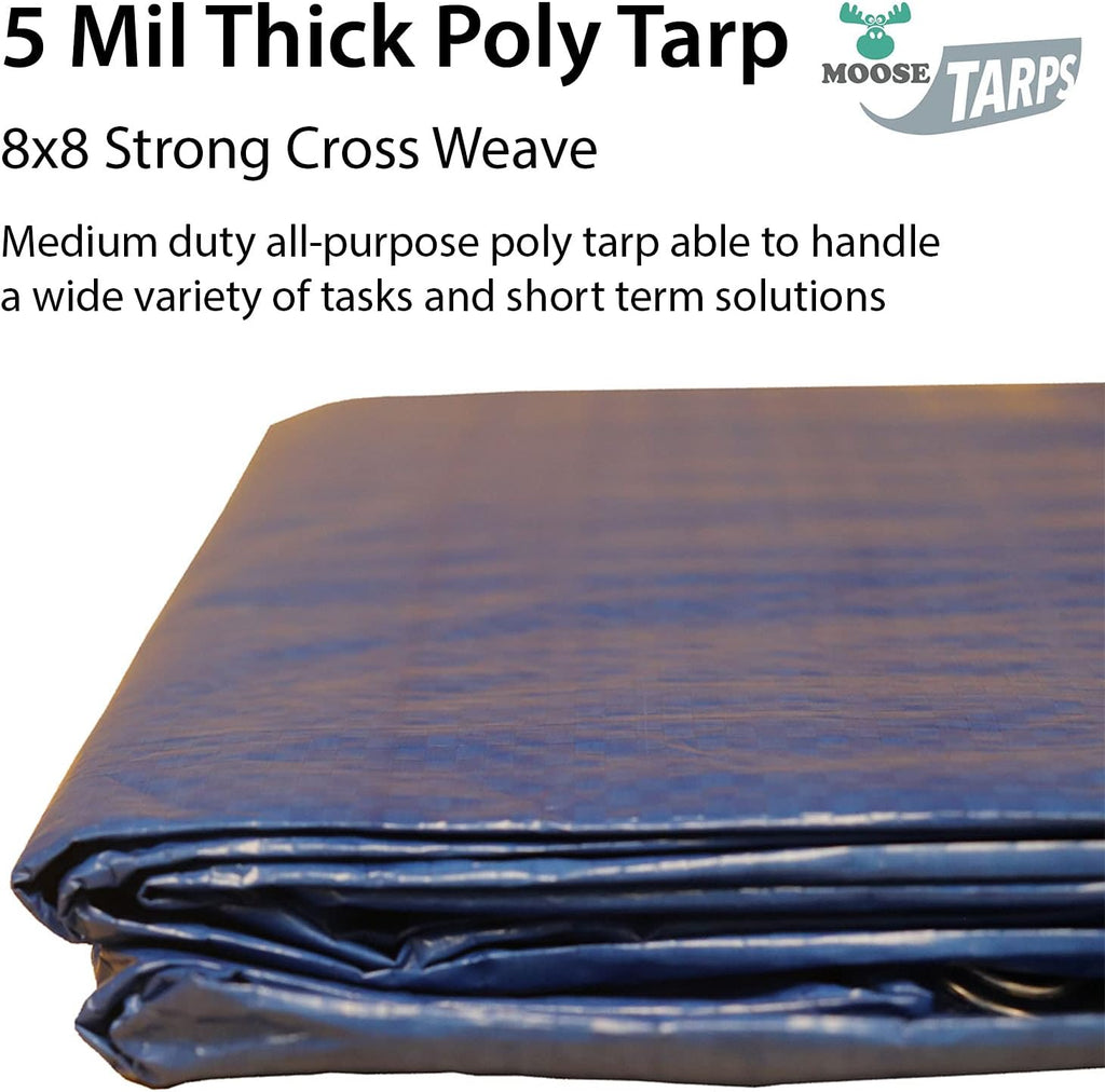 30' x 40' Water Resistant Blue/Silver Tarp Y7293