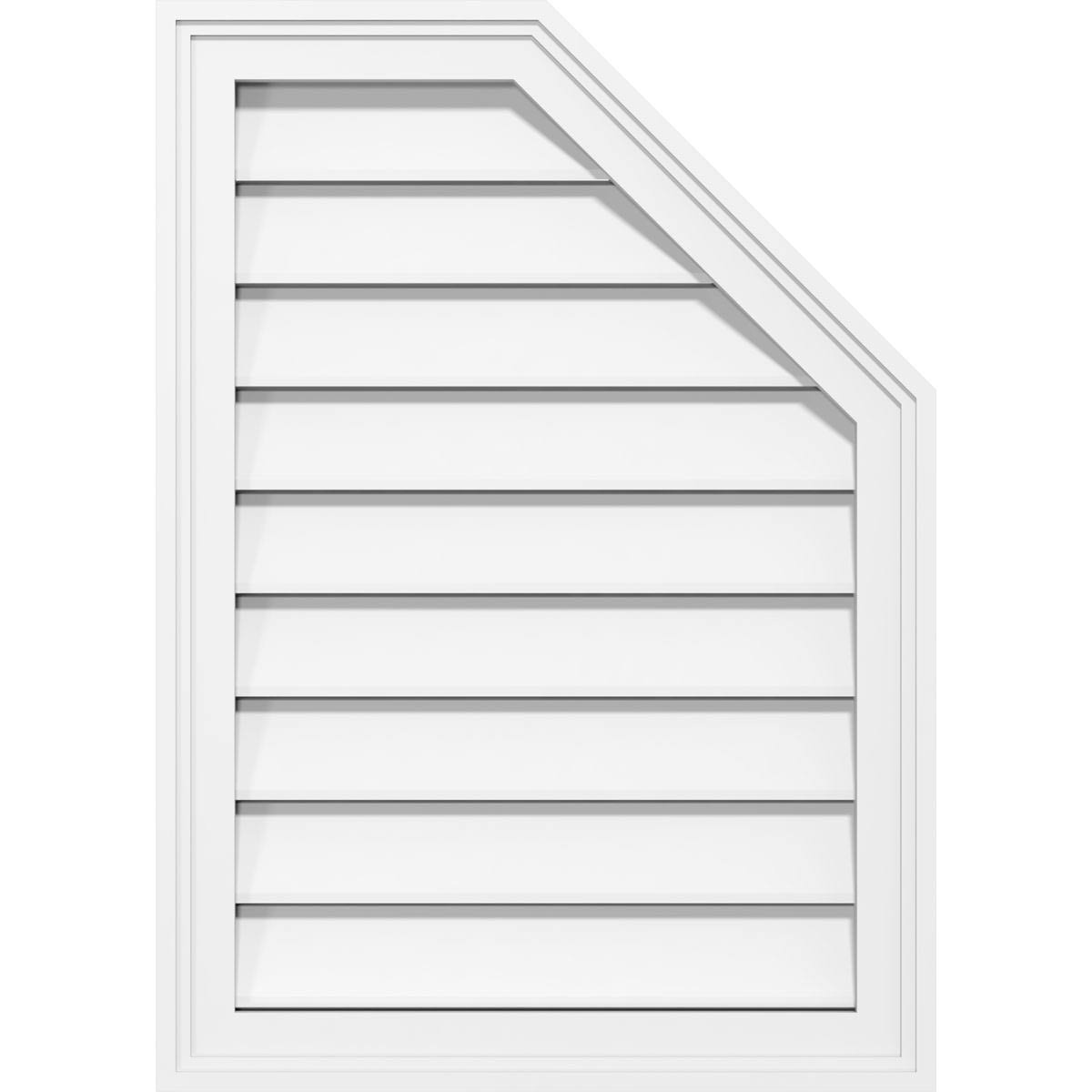 Half Octagon Top Right Surface Mount PVC Gable Vent D535