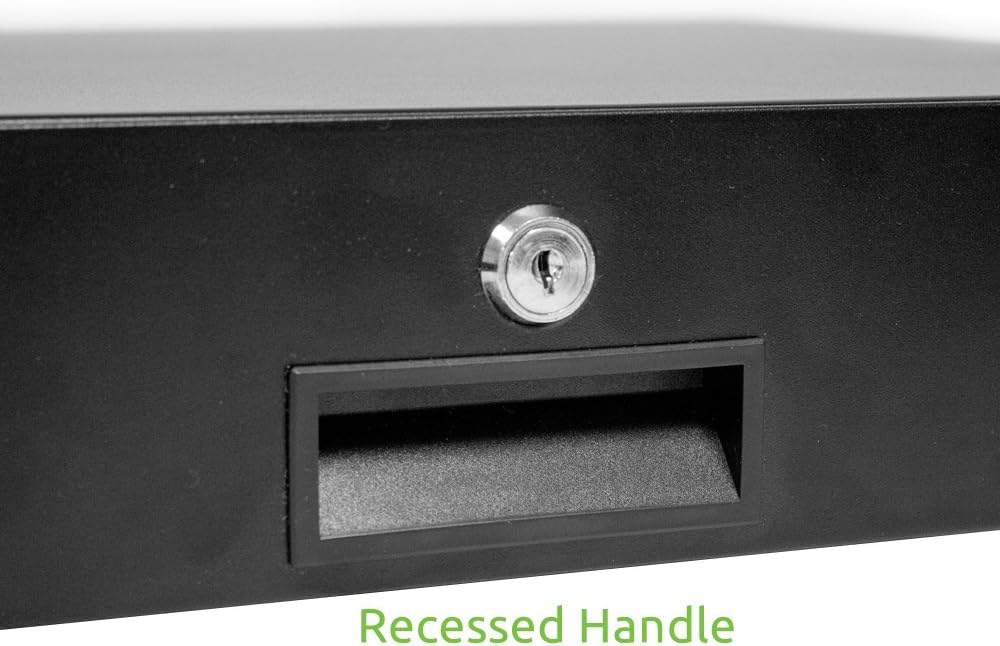 2U Black Rack Mount Drawer with Lock and Key S836