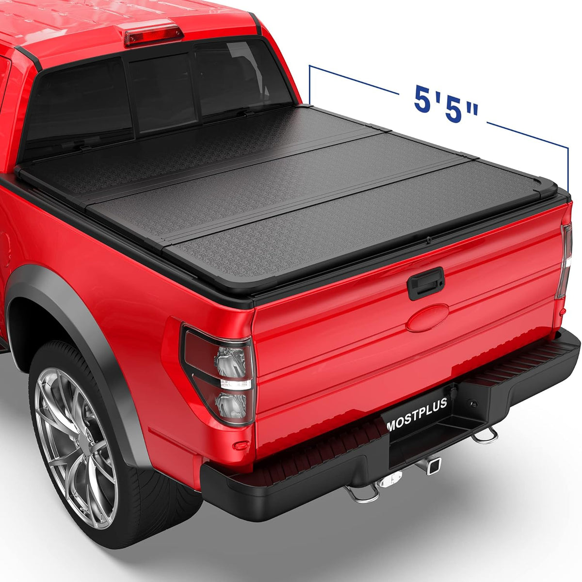 Quad Fold Soft Folding Truck Tonneau Cover for Ford F150 Styleside 5.5 FT W824151
