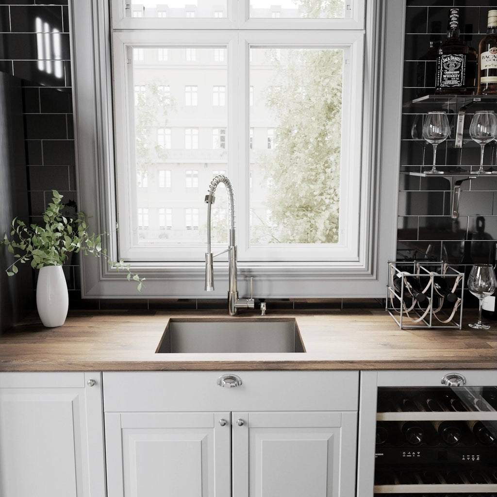 Chrome Pull-Down Spray Kitchen Faucet with Soap Dispenser K67313